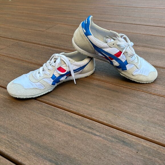 Onitsuka Tiger Size Serrano EU size 38 (US women's 7) white blue red runner - Picture 2 of 8